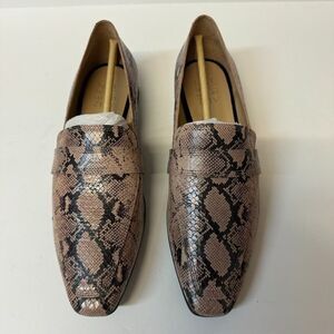 Naturalizer Womens 8 W Nude Snake Cicero Slip On Loafers Shoe NIB ZF7